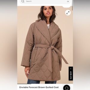 NWT Enviable Forecast Brown Quilted Coat